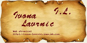 Ivona Lavrnić vizit kartica